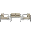Shore 6 Piece Outdoor Patio Aluminum Sectional Sofa Set by Modway