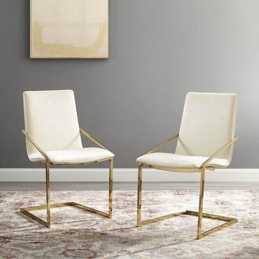 Pitch Performance Velvet Dining Armchair Set of 2 by Modway