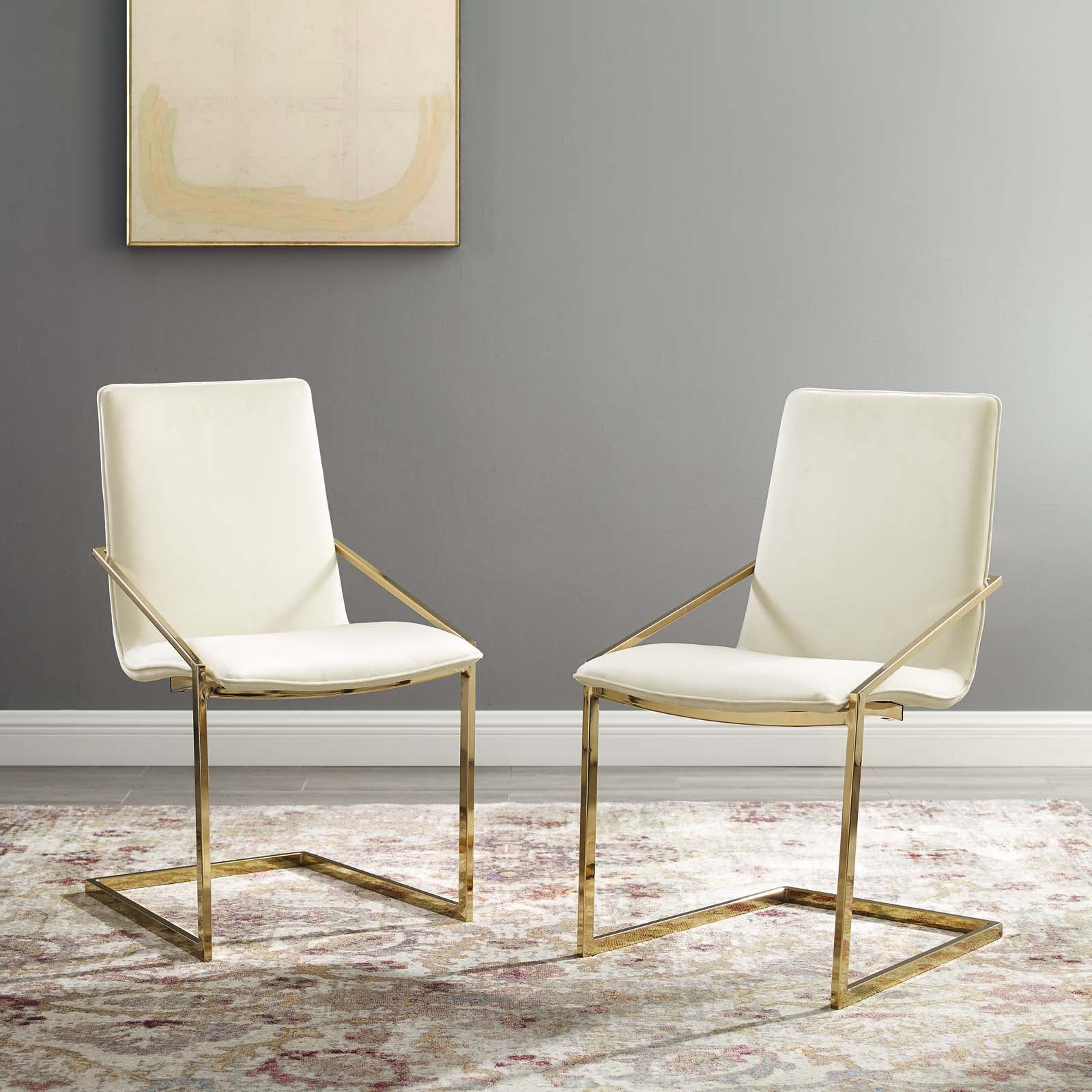 Pitch Performance Velvet Dining Armchair Set of 2 by Modway