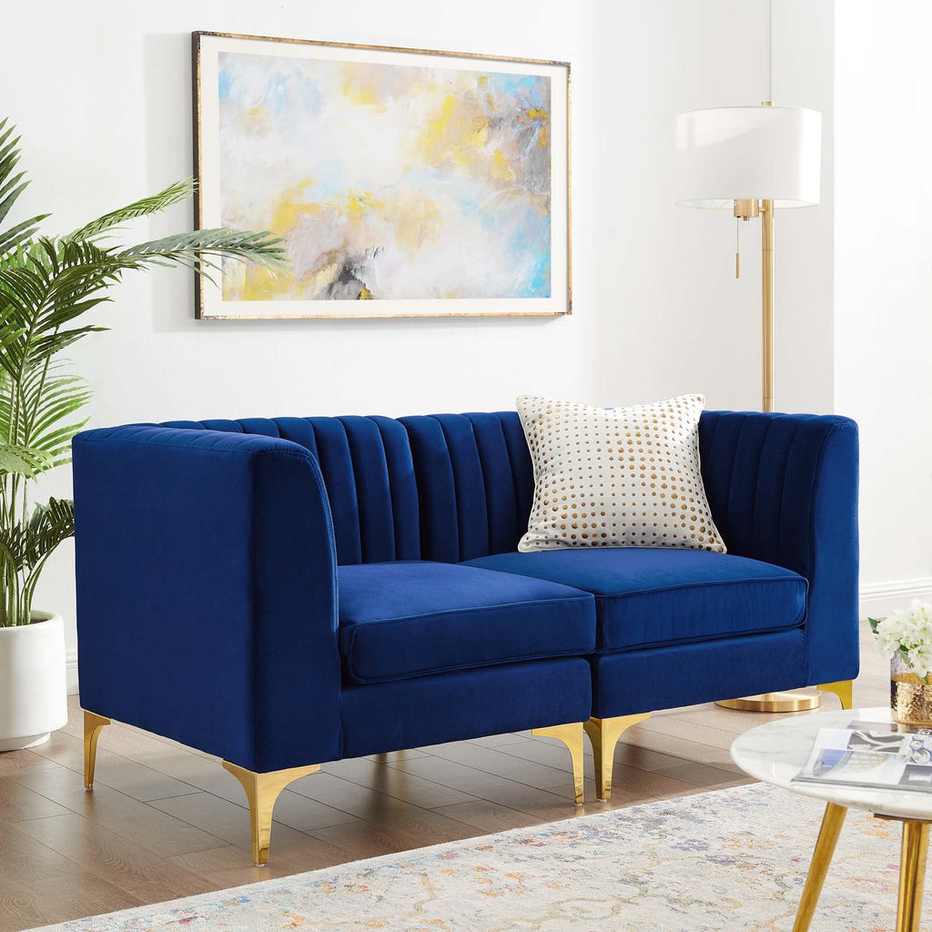 Triumph Channel Tufted Performance Velvet Loveseat by Modway