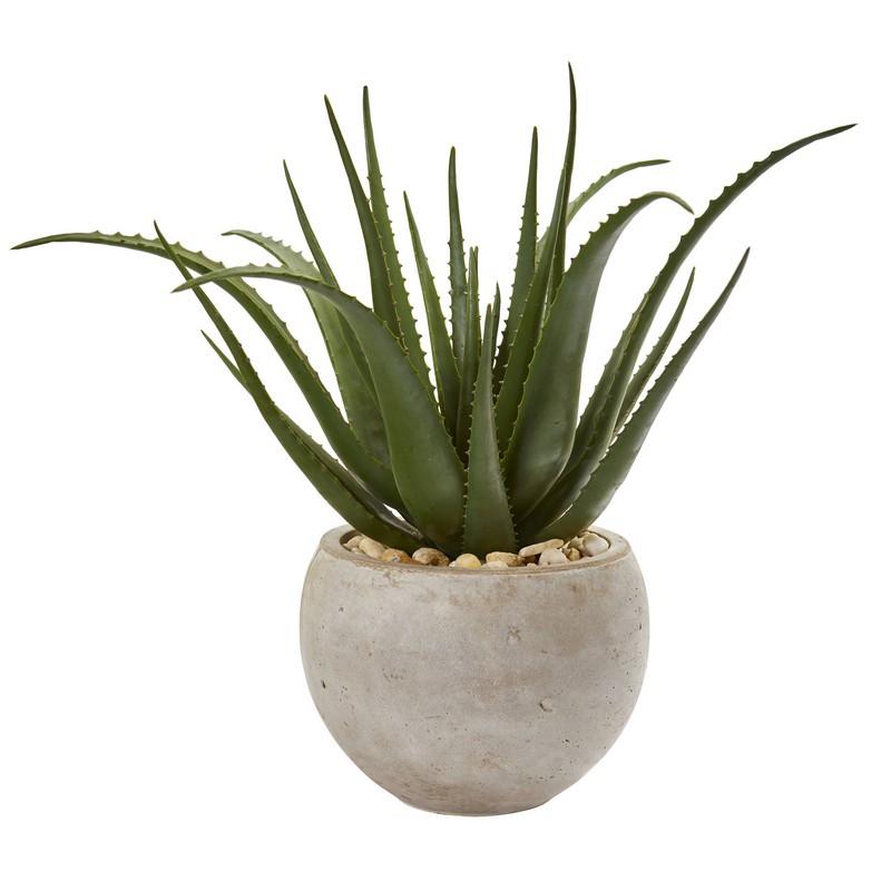 25"  Aloe Artificial Plant in Sand Colored Planter