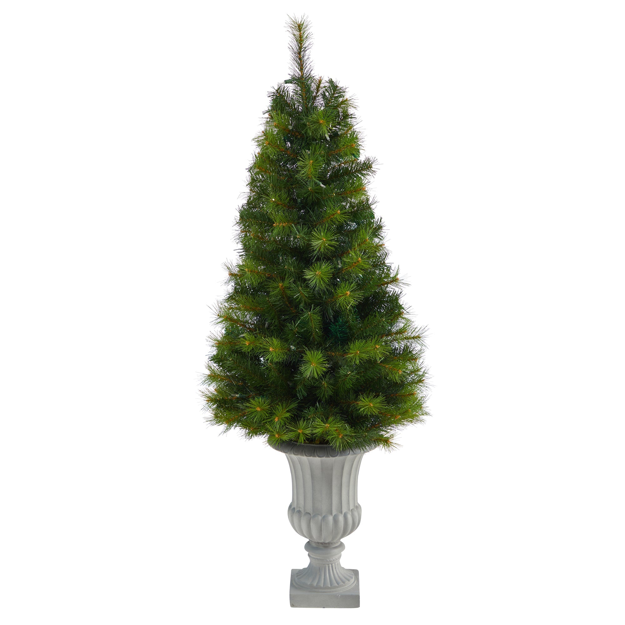 4.5' Green Valley Pine Artificial Christmas Tree w/ 100 Warm White LED Lights