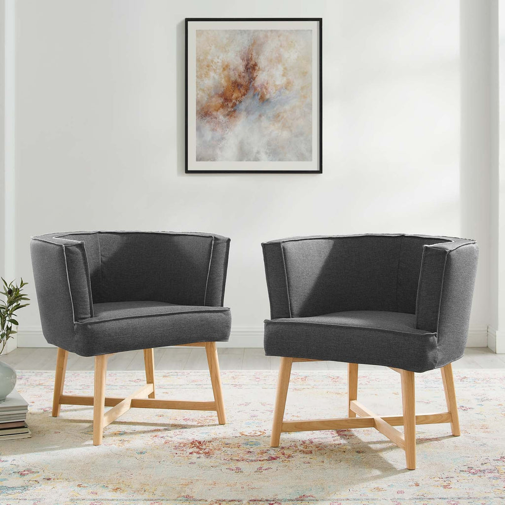 Anders Upholstered Fabric Accent Chair Set of 2 by Modway