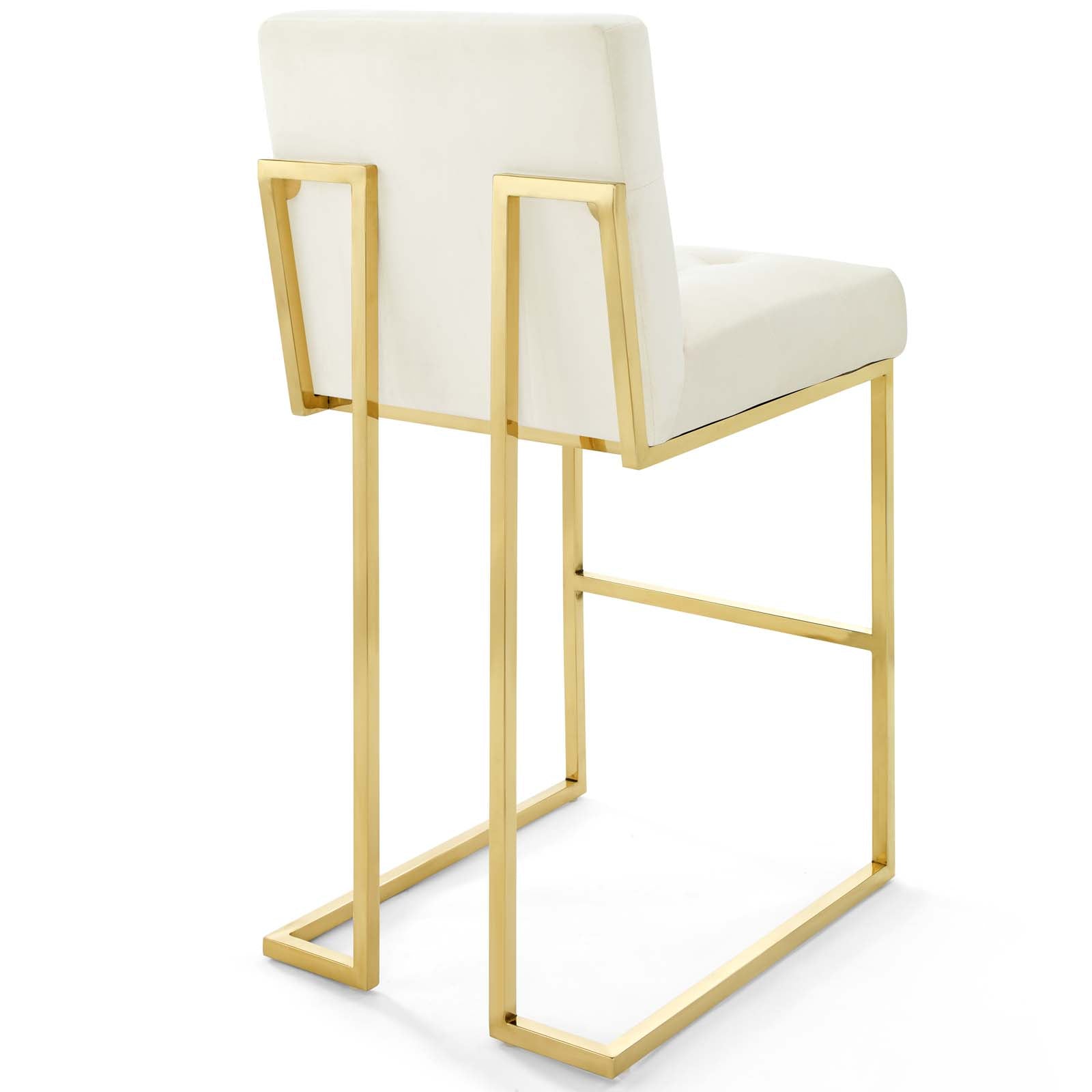 Privy Gold Stainless Steel Performance Velvet Bar Stool by Modway