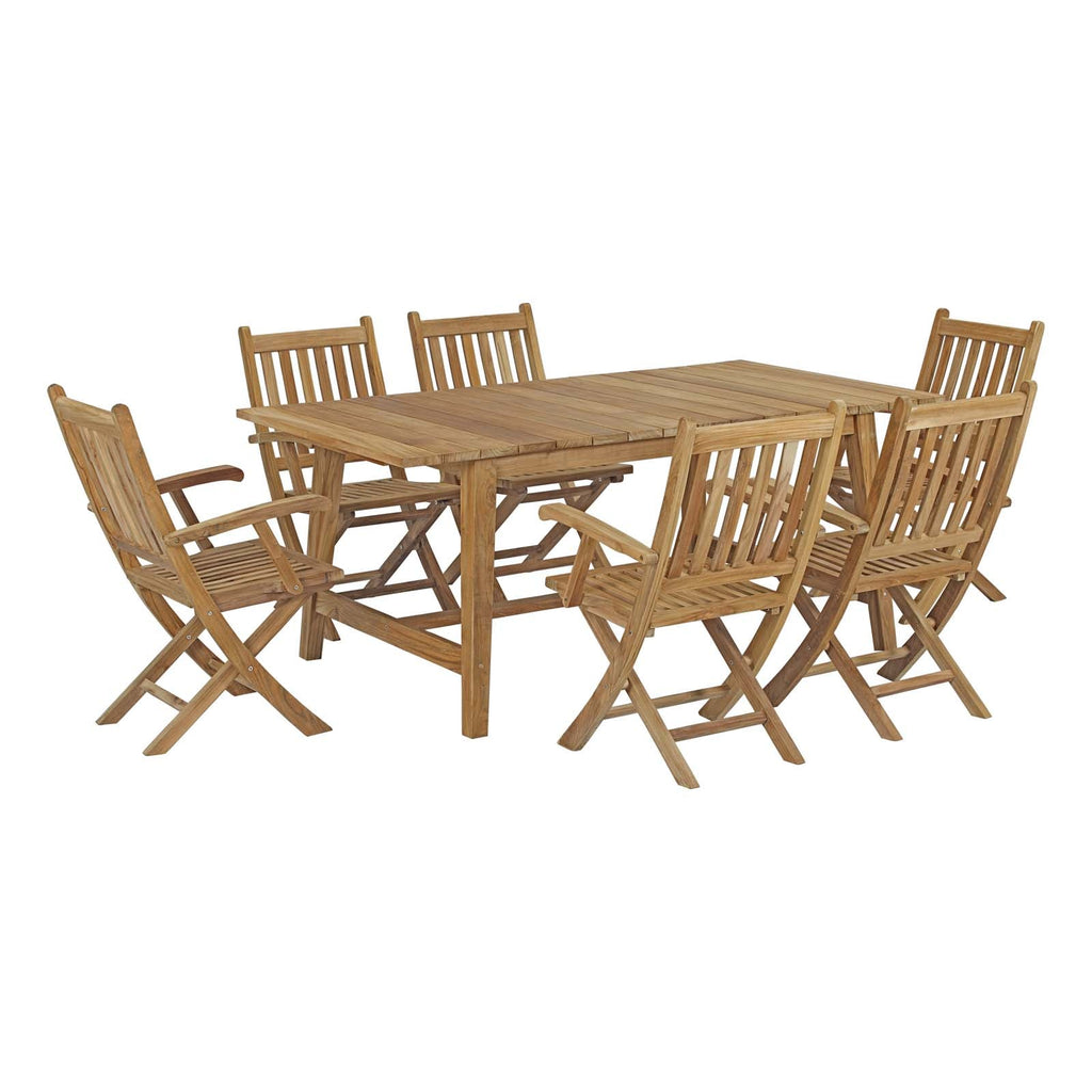 Marina 7 Piece Outdoor Patio Teak Dining Set by Modway