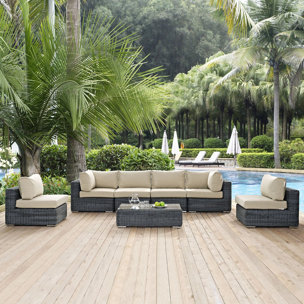 Summon 7 Piece Outdoor Patio Sunbrella¨ Sectional Set by Modway