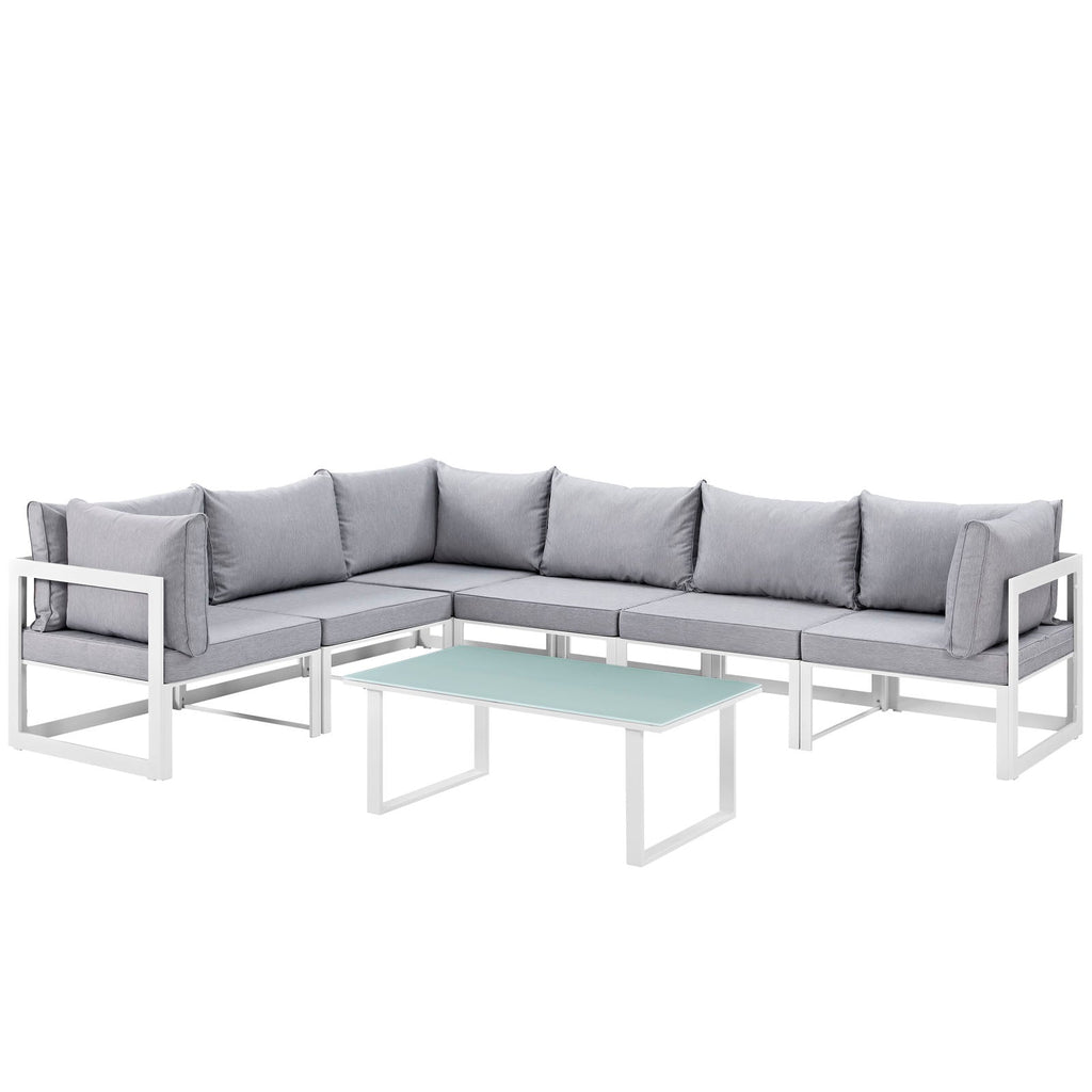Fortuna 7 Piece Outdoor Patio Sectional Sofa Set by Modway