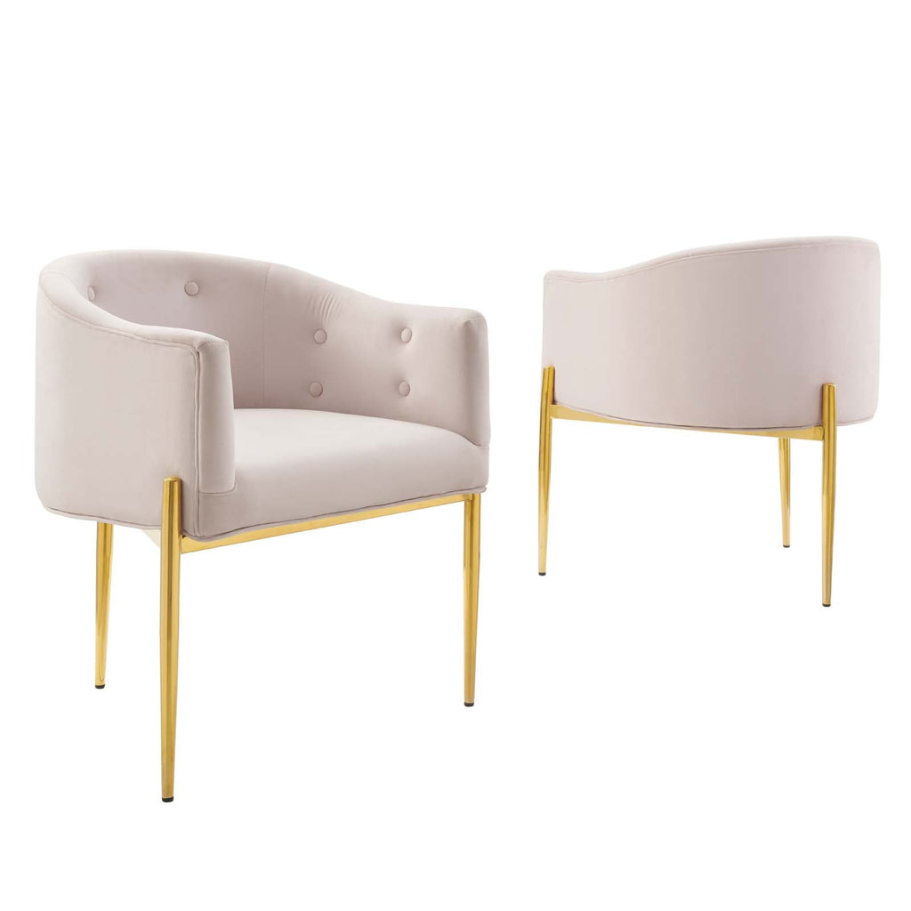 Savour Tufted Performance Velvet Accent Chairs Set of 2 by Modway