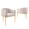 Savour Tufted Performance Velvet Accent Chairs Set of 2 by Modway