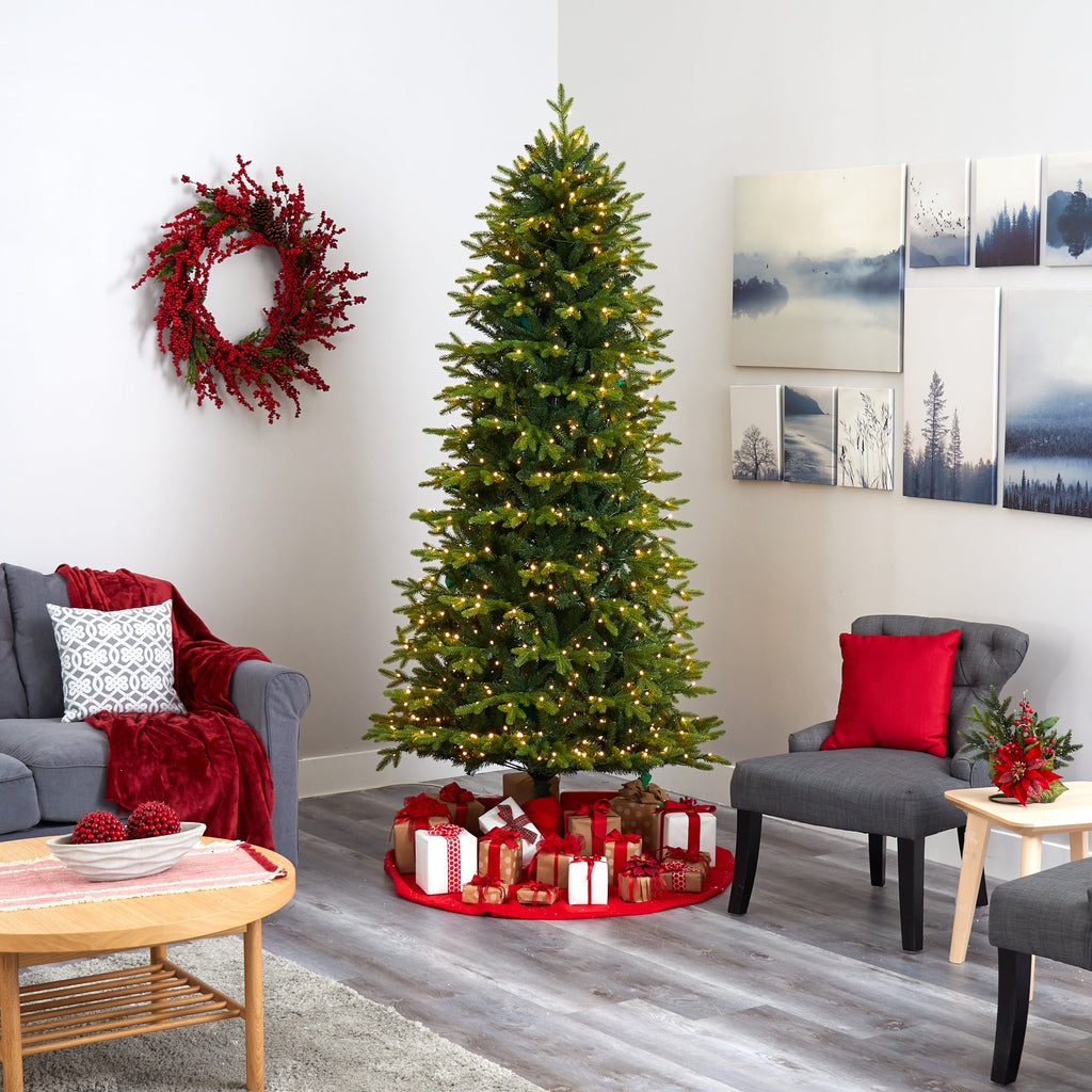 7.5' Belgium Fir 'Natural Look' Artificial Christmas Tree w/ 550 Clear LED Light