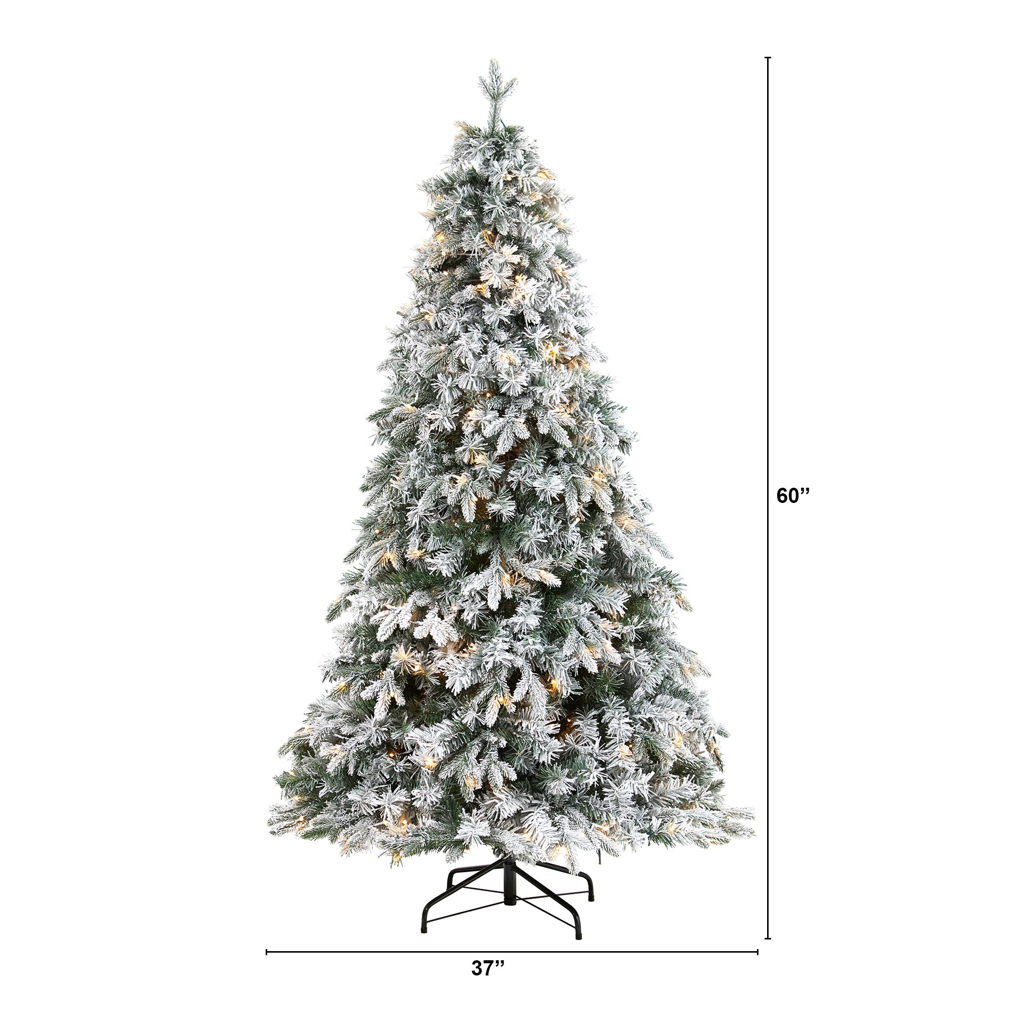 5' Flocked Vermont Mixed Pine Artificial Christmas Tree w/150 Clear LED Lights