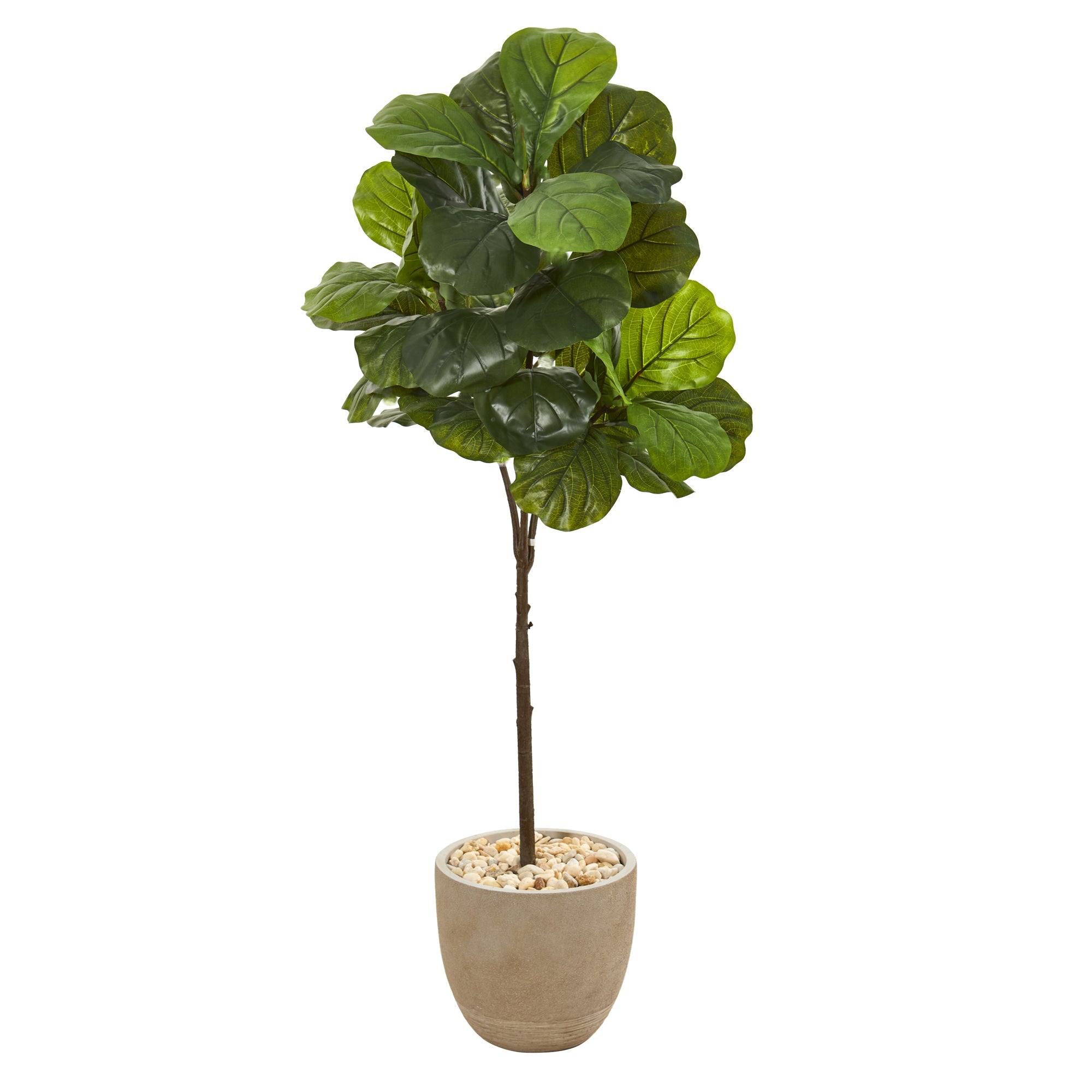 51"  Fiddle Leaf Artificial Tree in Sandstone Planter (Real Touch)