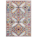 Entourage Khalida Distressed Vintage Floral Lattice 5x8 Area Rug by Modway