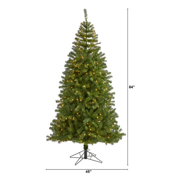 7' Springfield Artificial Christmas Tree w 400 Warm Clear Lights