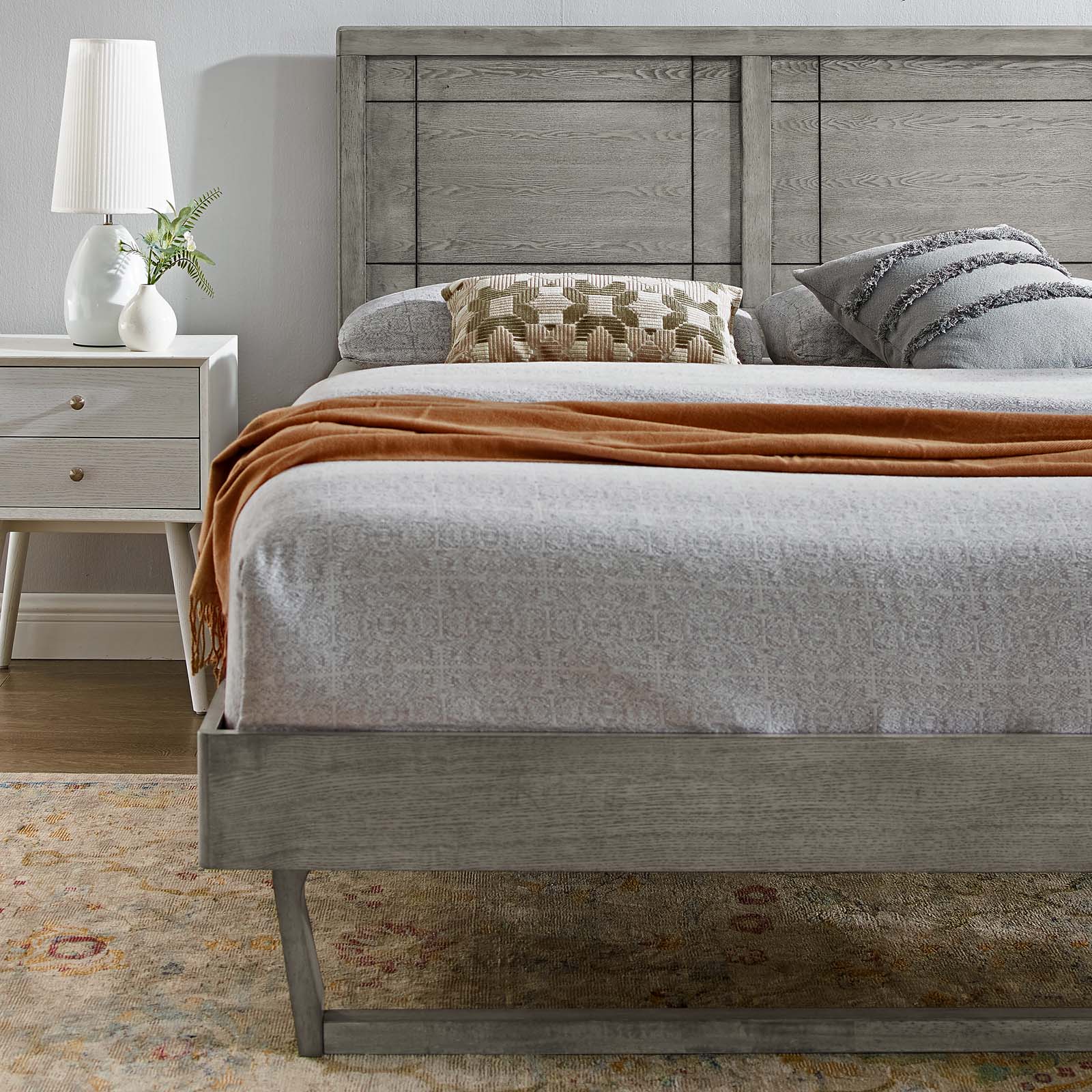 Marlee Wood Queen Platform Bed With Angular Frame by Modway