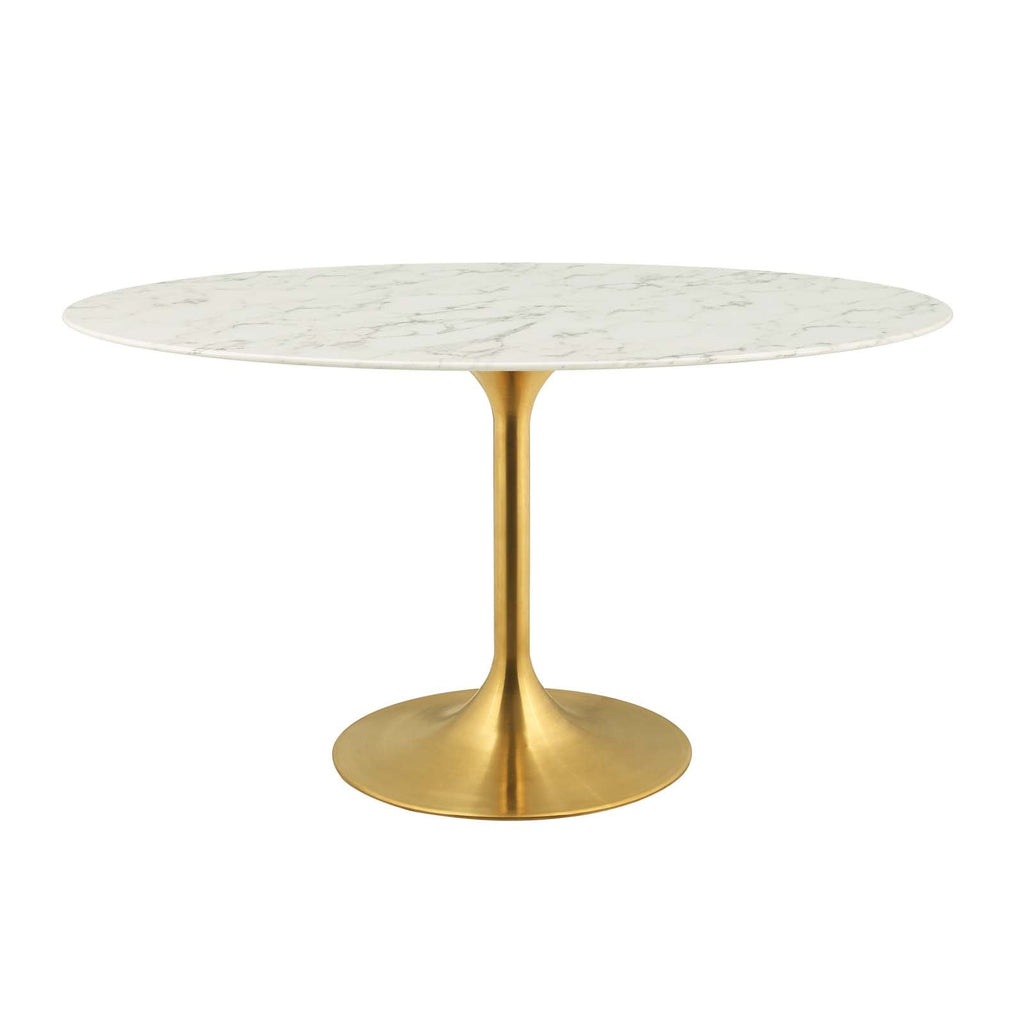 Lippa 54" Oval Faux Marble Dining Table by Modway