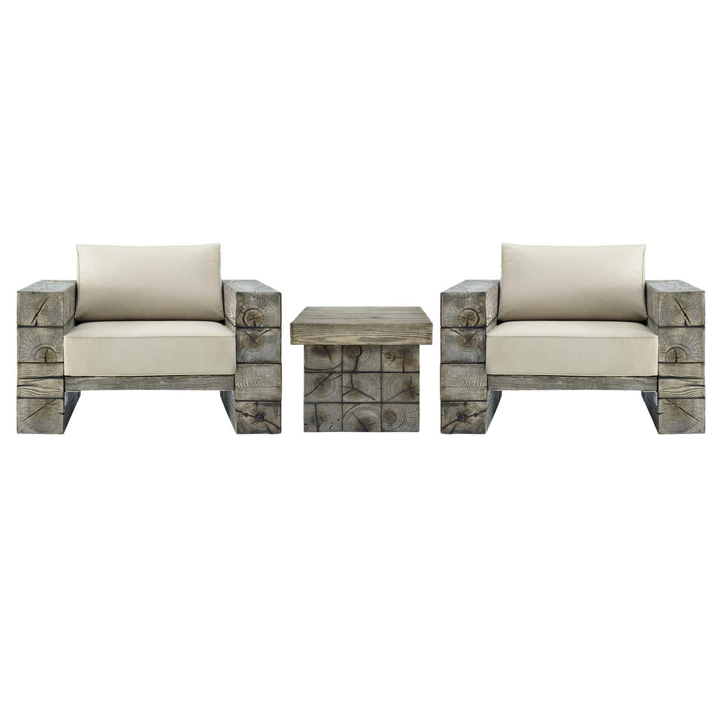 Manteo Rustic Coastal Outdoor Patio Sunbrella¨ 3 Piece Set