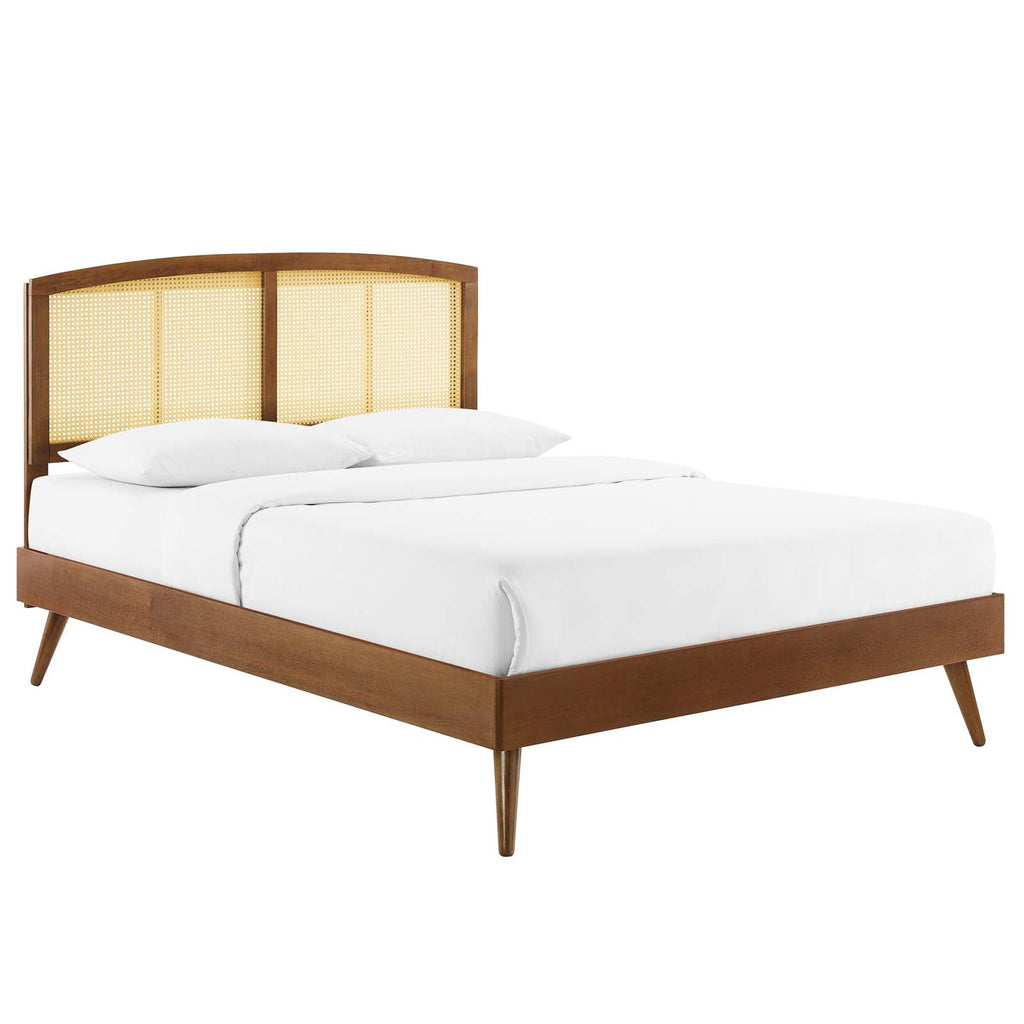 Sierra Cane and Wood King Platform Bed With Splayed Legs by Modway