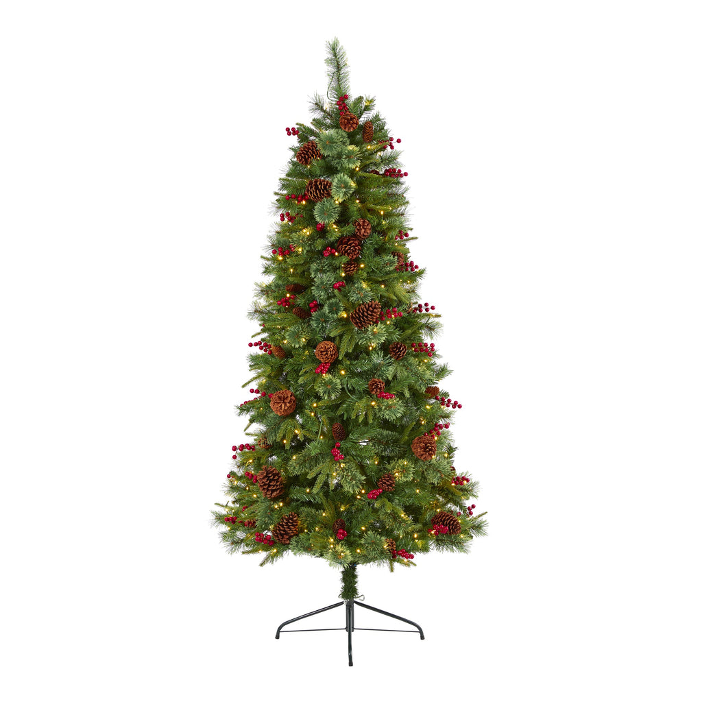 6.5' Norway Mixed Pine Artificial Christmas Tree w/ 350 Clear LED Lights