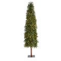 7' Grand Alpine Artificial Christmas Tree with 400 Clear Lights w/Natural Trunk