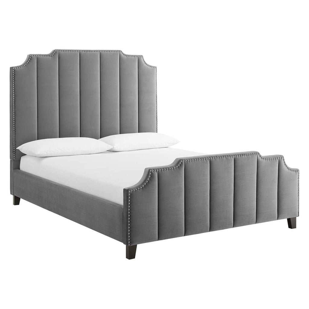Lucille Performance Velvet Queen Platform Bed by Modway