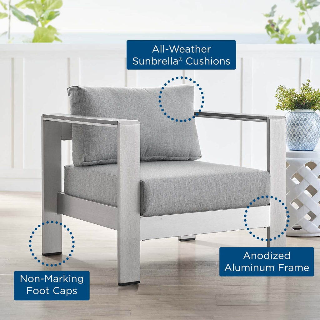 Shore Sunbrella¨ Fabric Aluminum Outdoor Patio Armchair by Modway