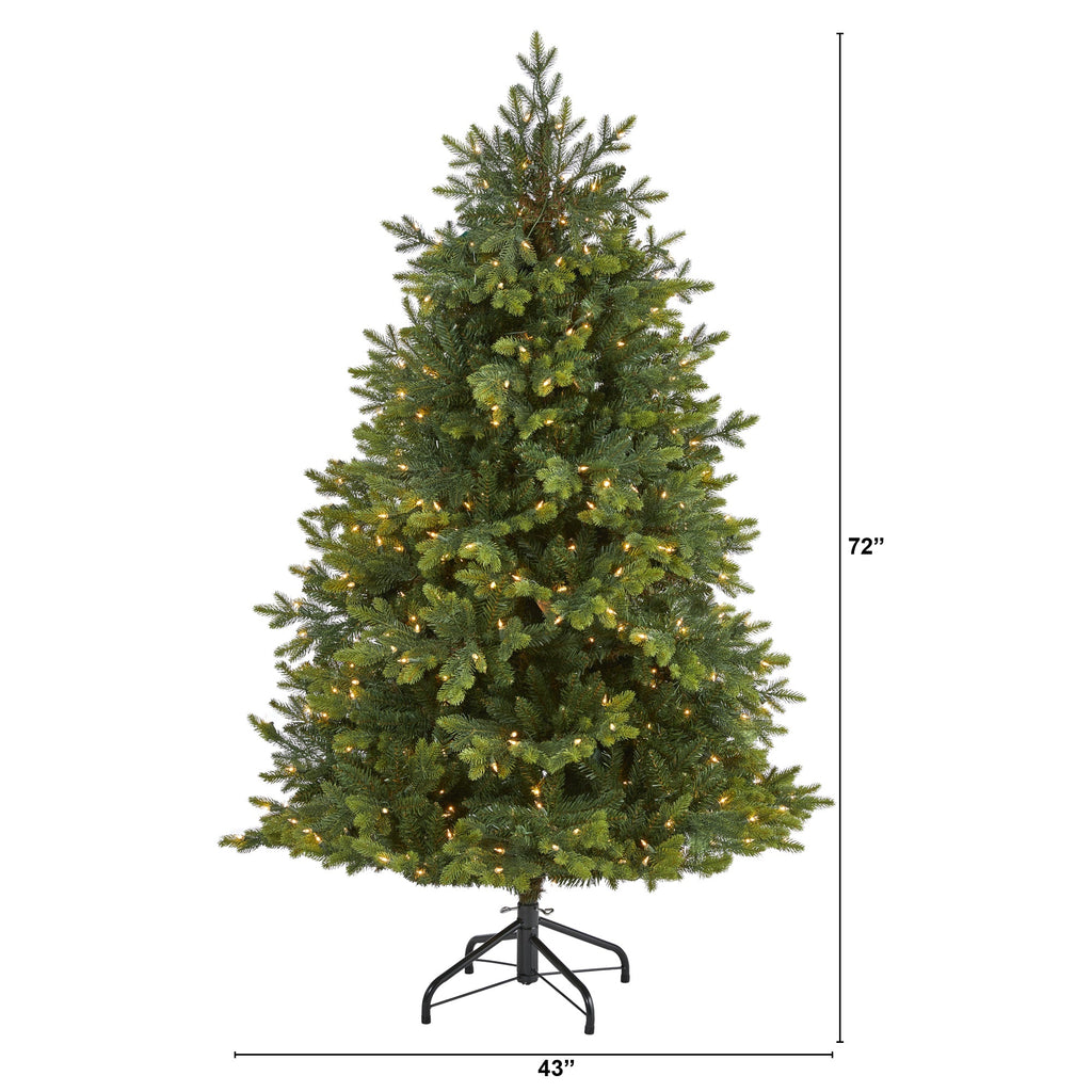 6' North Carolina Fir Artificial Christmas Tree w 450 Clear Lights