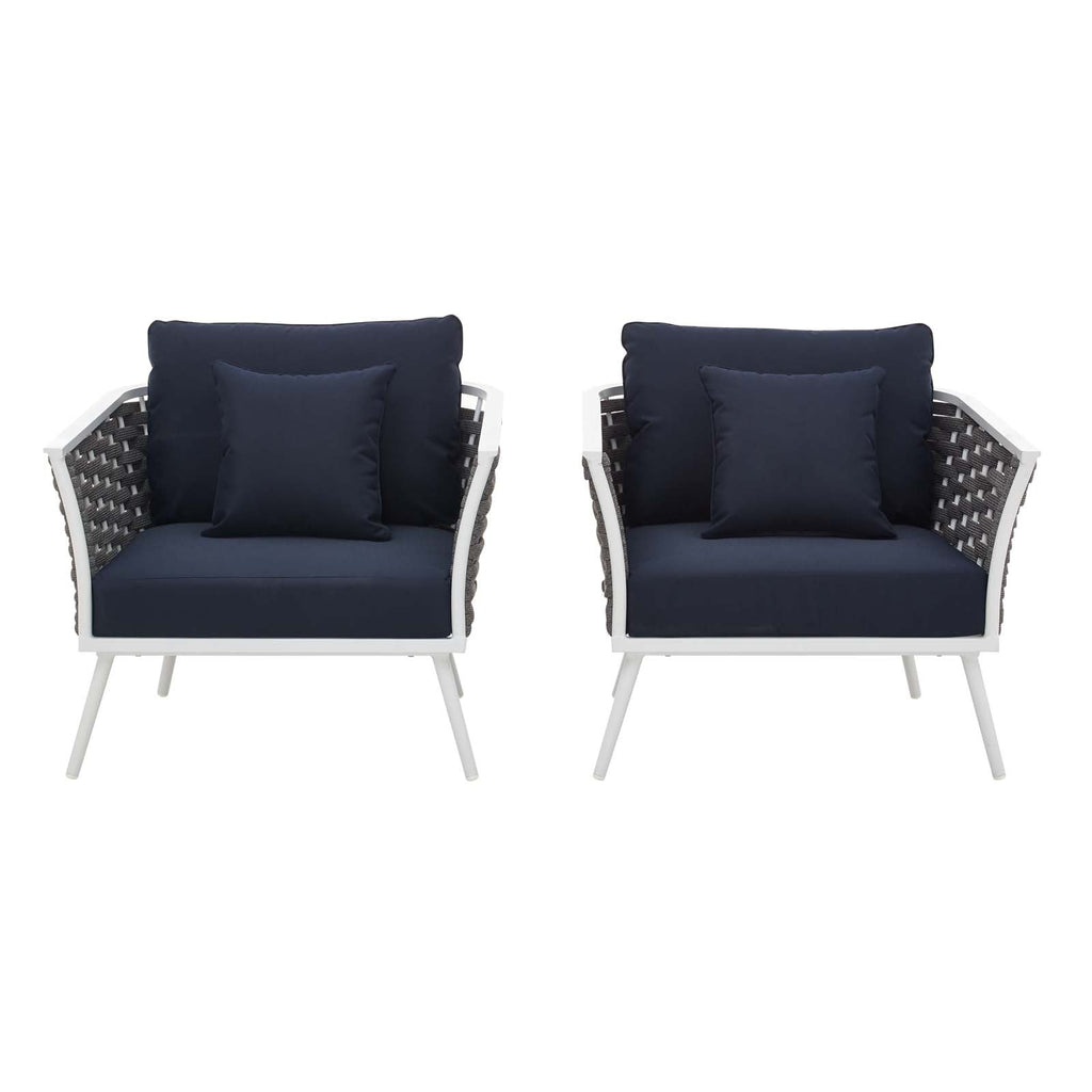 Stance Outdoor Patio Aluminum Armchair Set of 2 by Modway