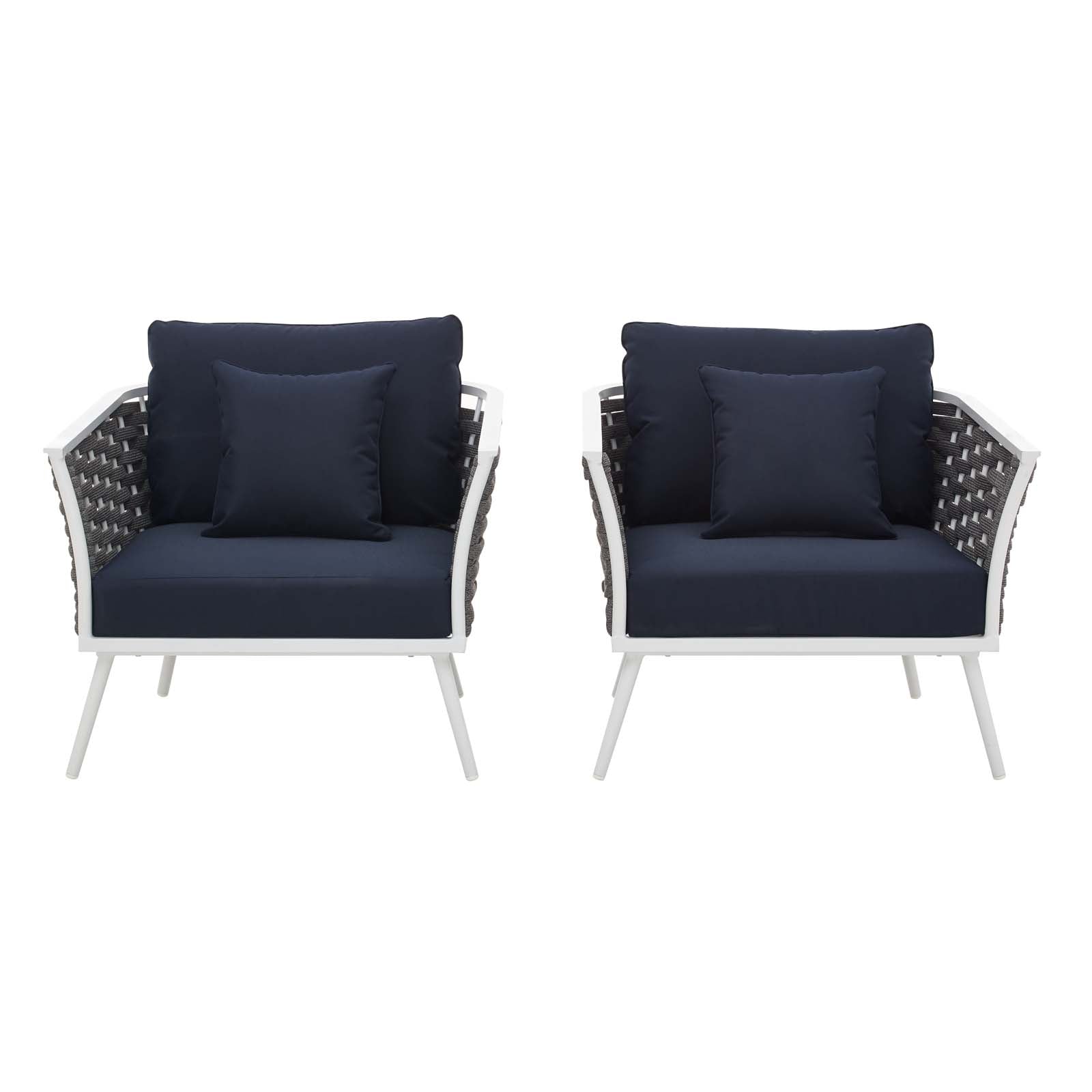 Stance Outdoor Patio Aluminum Armchair Set of 2 by Modway