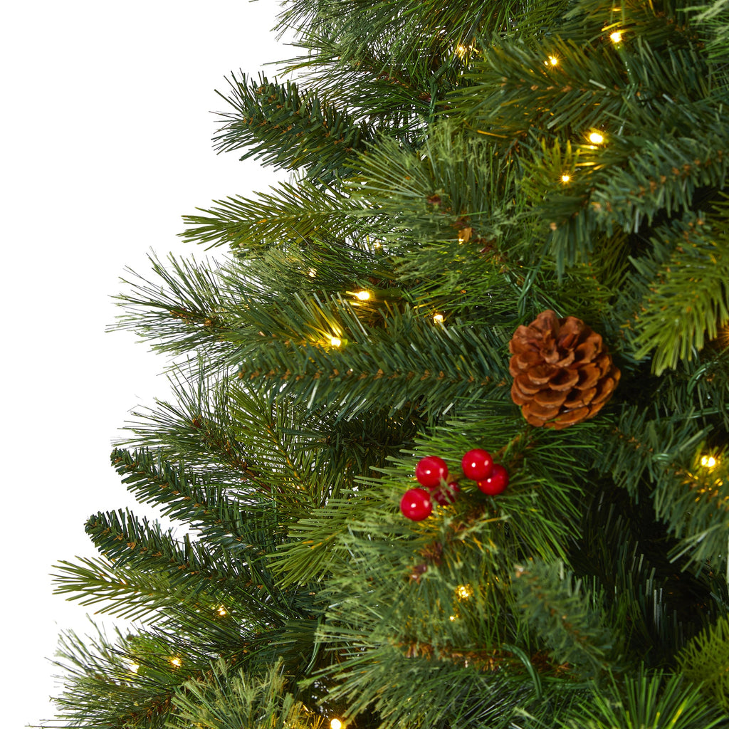 8' Aberdeen Spruce Artificial Christmas Tree w/ 500 Clear LED Lights