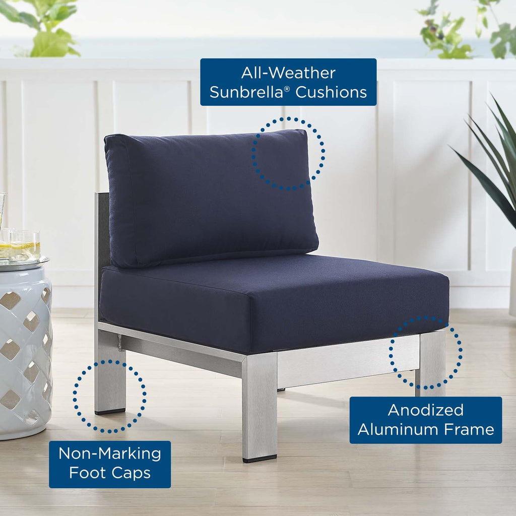 Shore Sunbrella¨ Fabric Aluminum Outdoor Patio Armless Chair by Modway