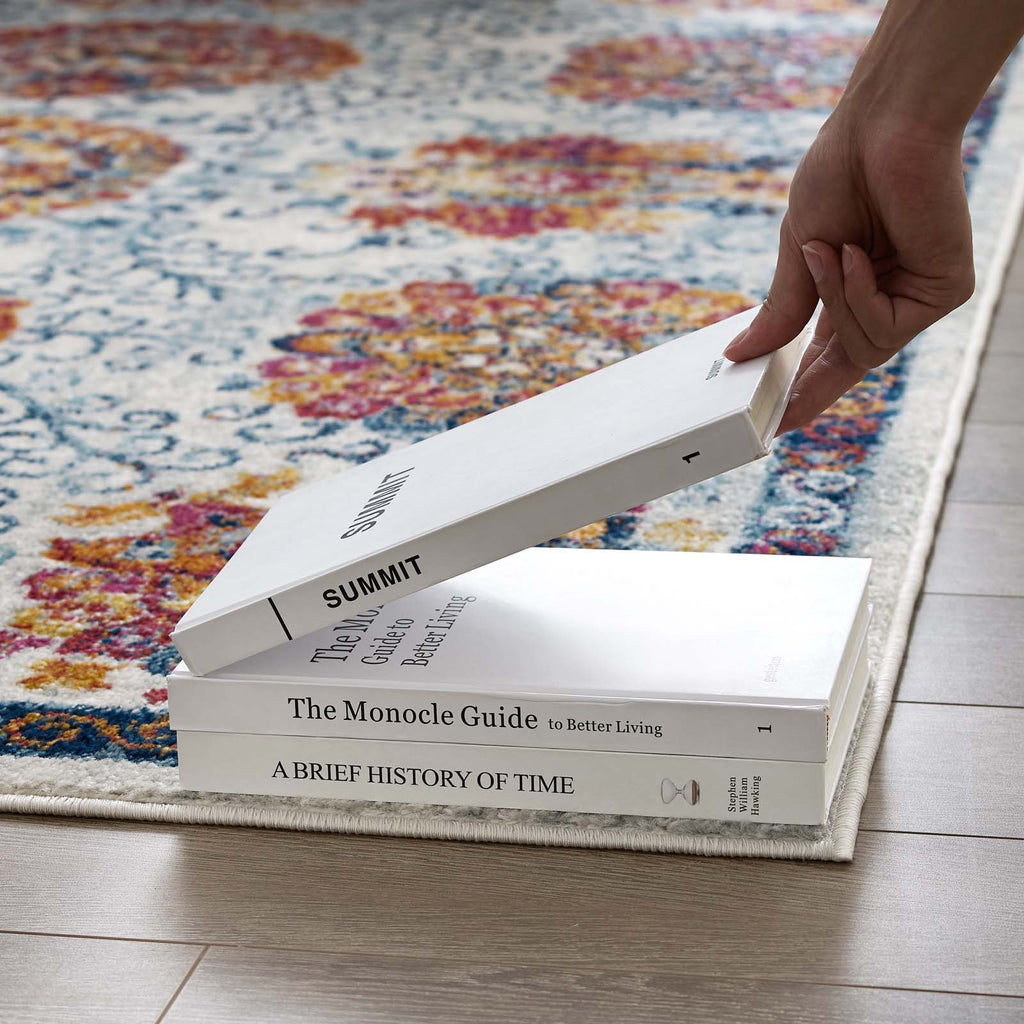 Entourage Kensie Distressed Floral Moroccan Trellis 8x10 Area Rug by Modway