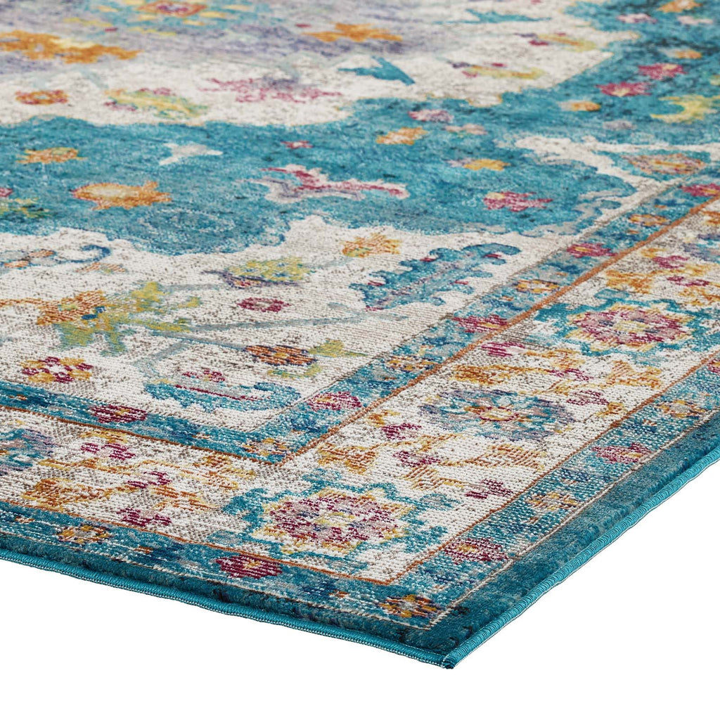 Success Anisah Distressed Floral Vintage Medallion 4x6 Area Rug by Modway