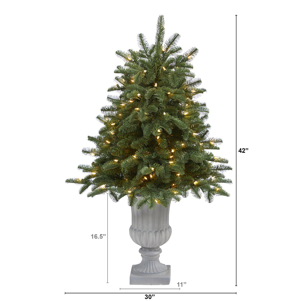 3.5' South Carolina Spruce Artificial Christmas Tree w/ 100 White Warm Light