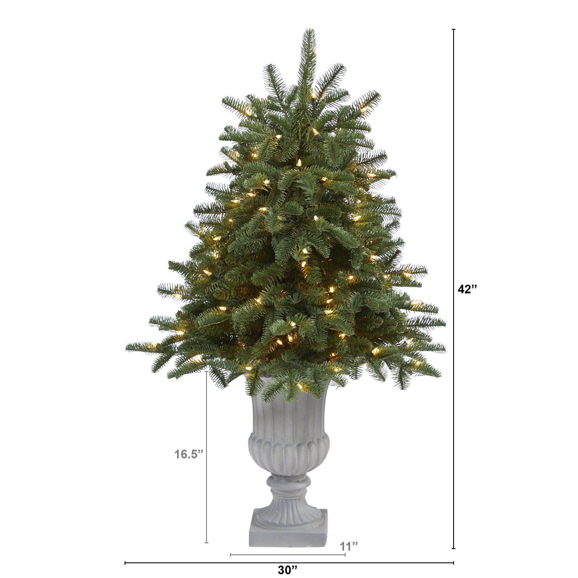3.5' South Carolina Spruce Artificial Christmas Tree w/ 100 White Warm Light