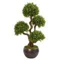 44"  Four Ball Boxwood Artificial Topiary Tree in Planter