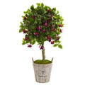 45' Fuschia Artificial Tree in Barrel Planter