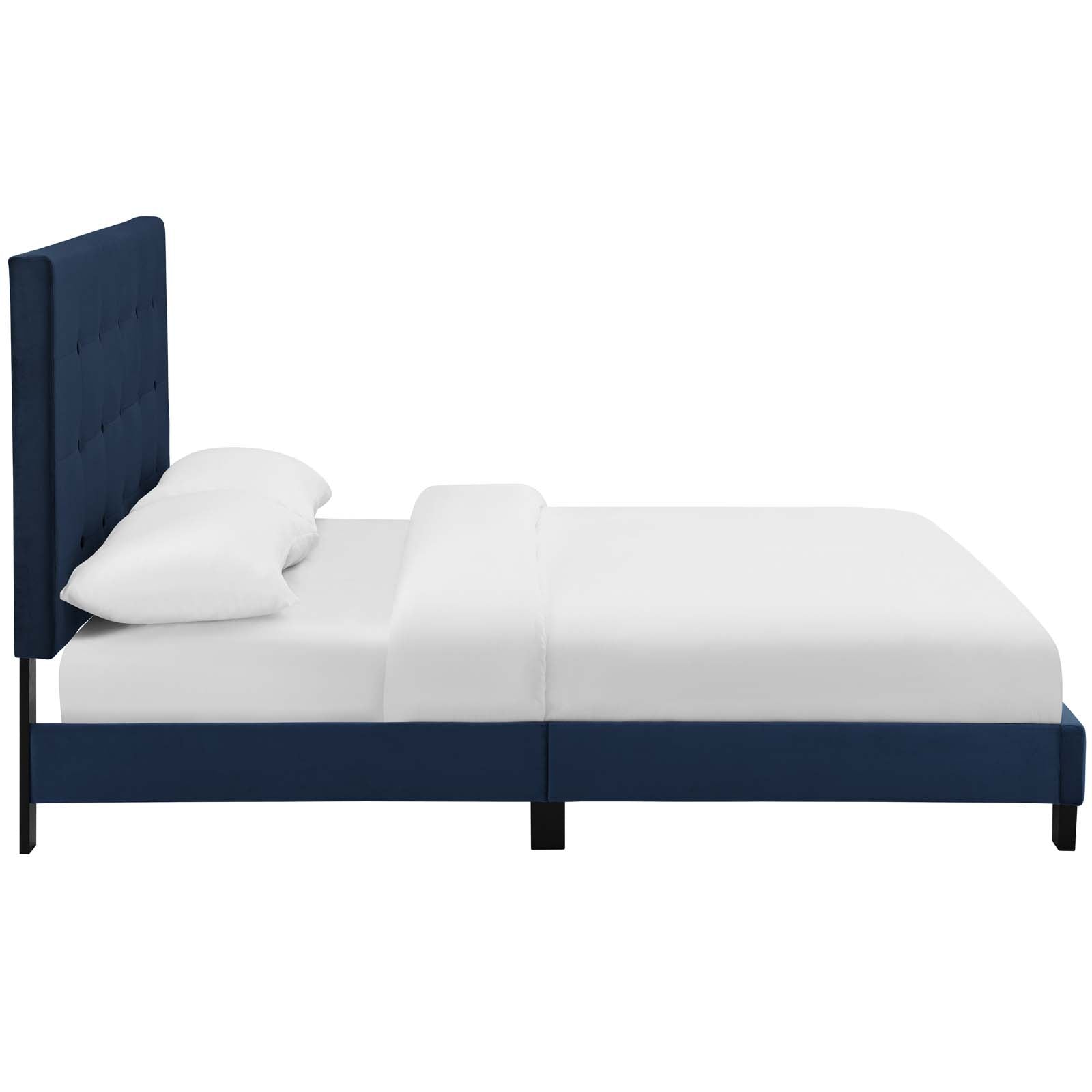 Melanie Tufted Button Upholstered Performance Velvet Queen Platform Bed by Modway