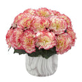Carnation Artificial Arrangement in Marble Finished Vase