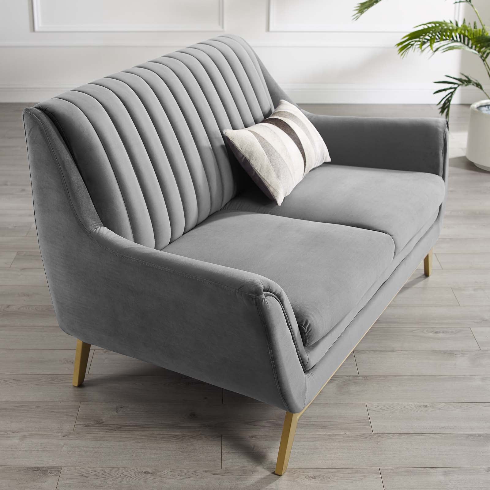 Winsome Channel Tufted Performance Velvet Loveseat by Modway