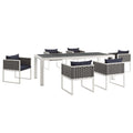 Stance 7 Piece Outdoor Patio Aluminum Dining Set by Modway
