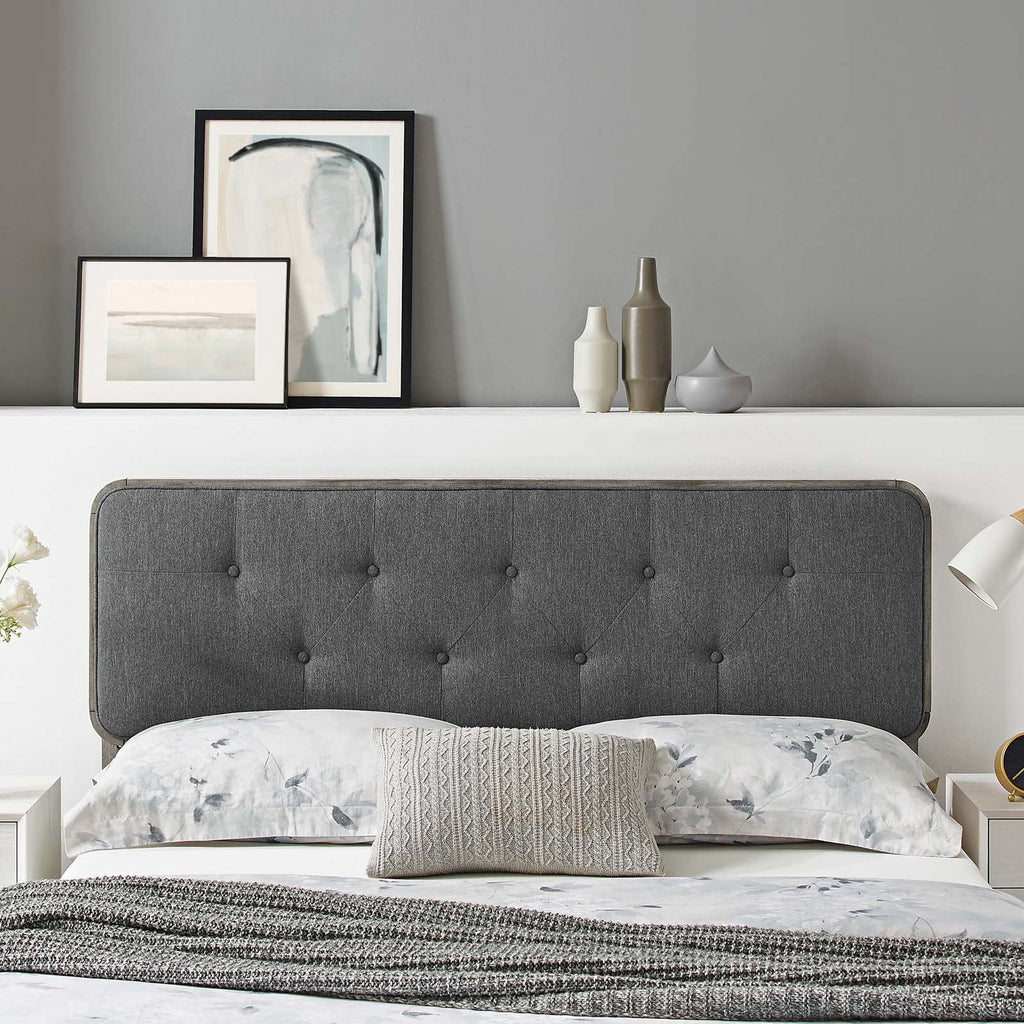 Collins Tufted Fabric and Wood King Headboard by Modway