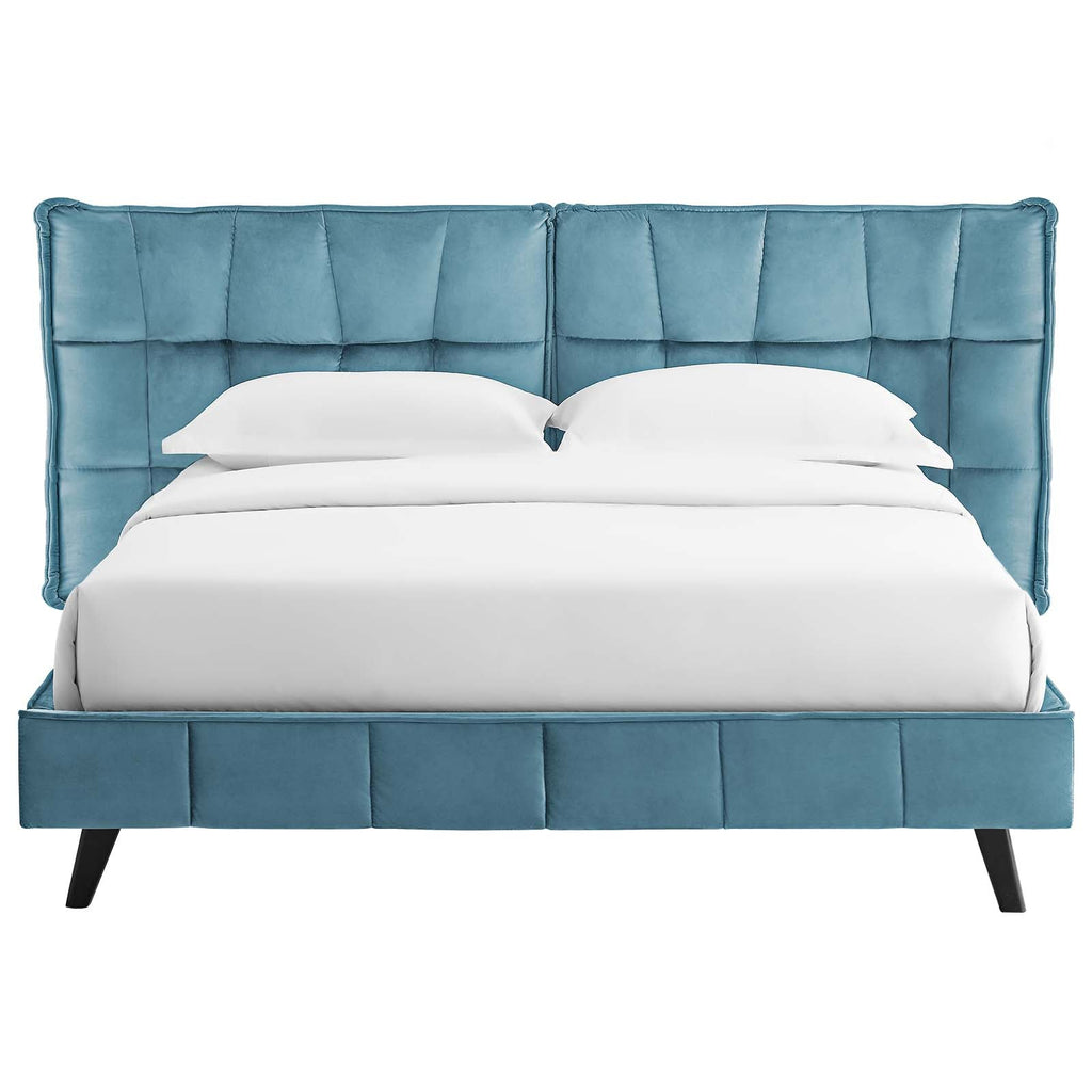 Makenna Performance Velvet Queen Platform Bed by Modway