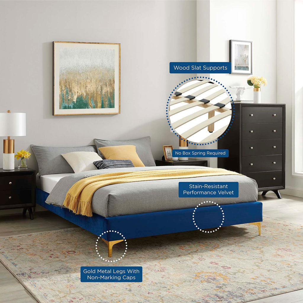 Sutton Performance Velvet Twin Bed Frame by Modway