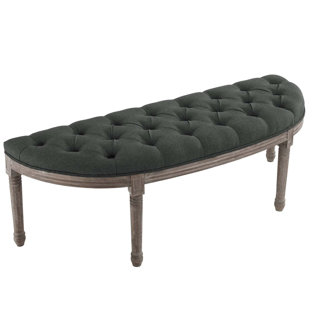Esteem Vintage French Upholstered Fabric Semi-Circle Bench by Modway