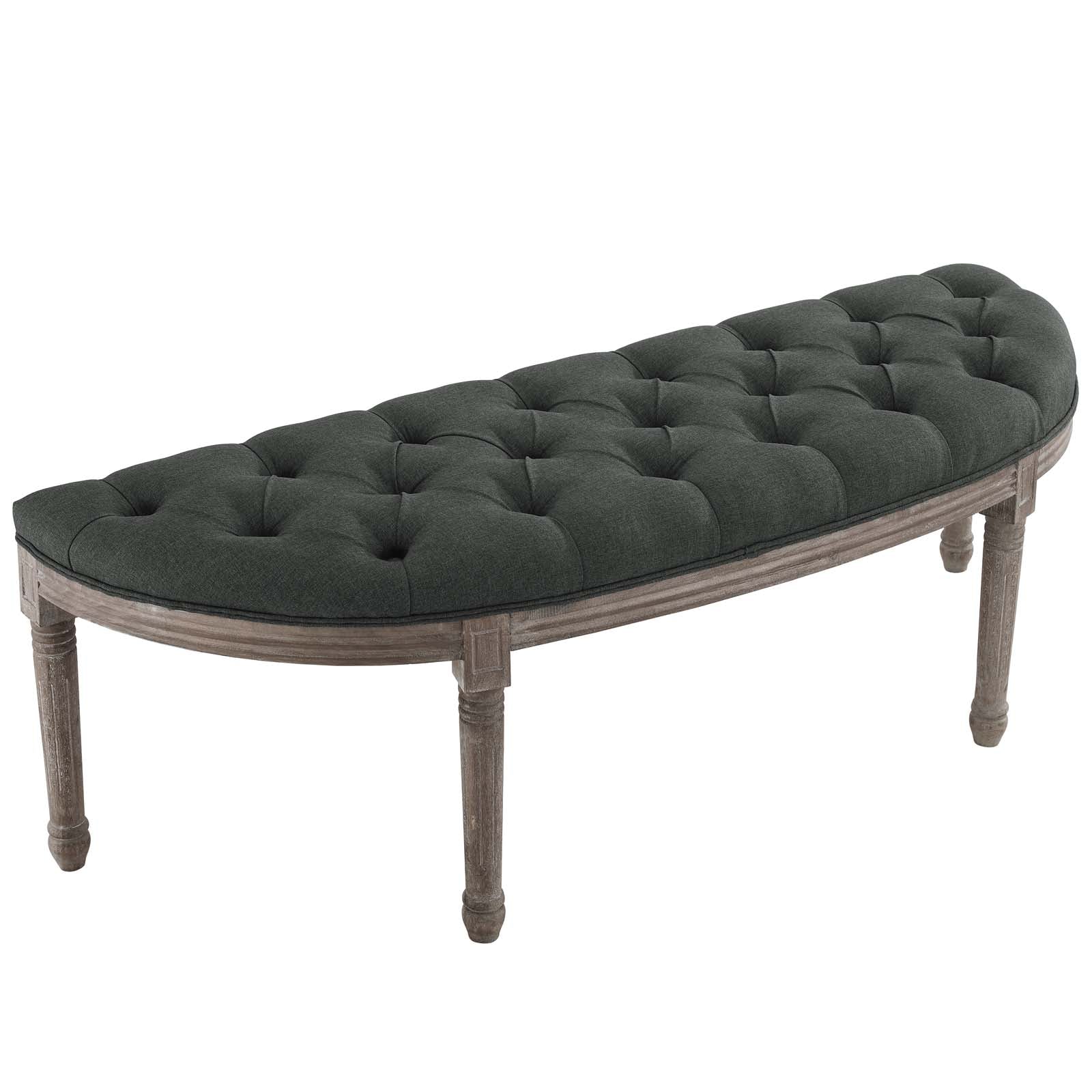 Esteem Vintage French Upholstered Fabric Semi-Circle Bench by Modway