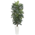 7' Areca Artificial Tree in White Tower Planter