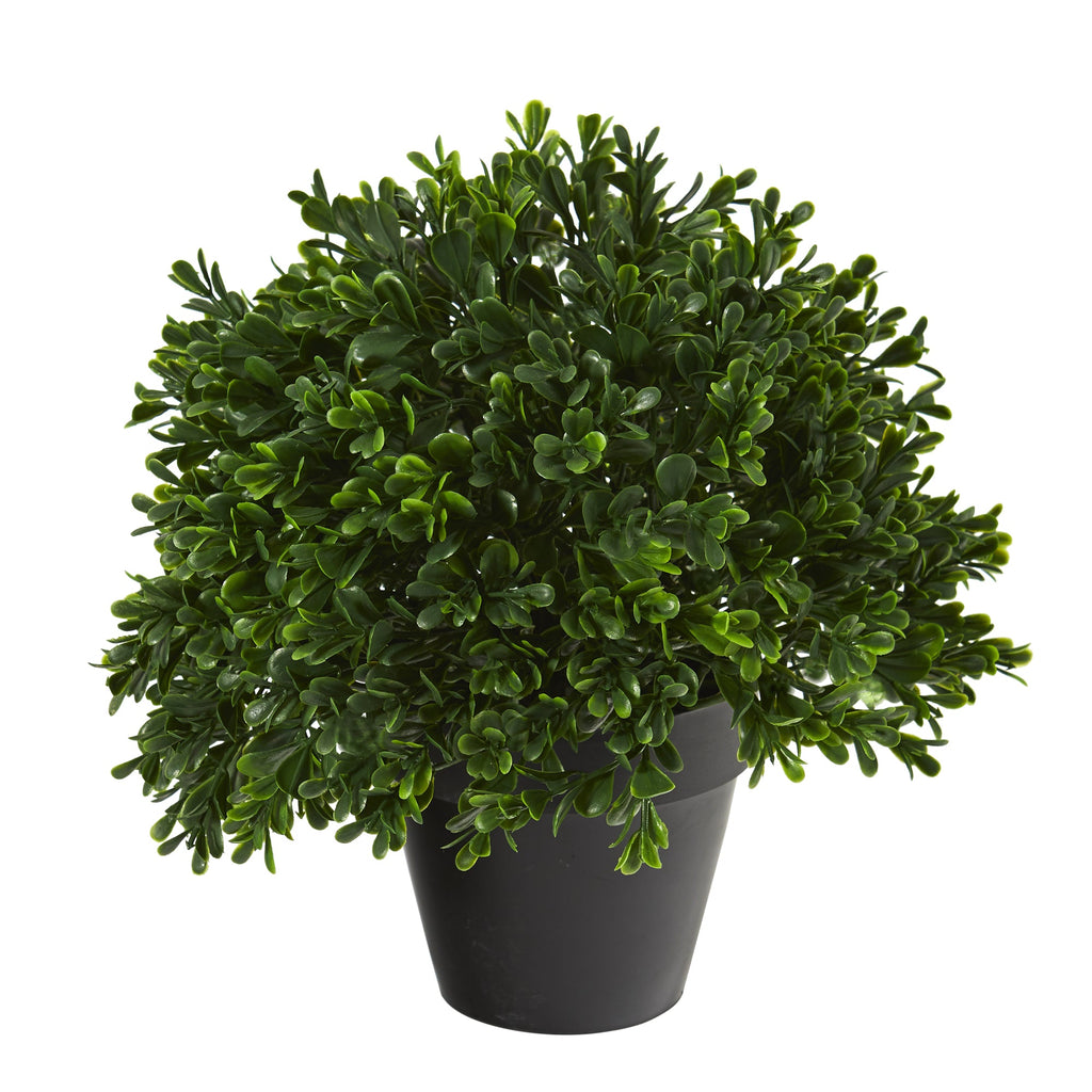 10" Boxwood Topiary Artificial Plant UV Resistant