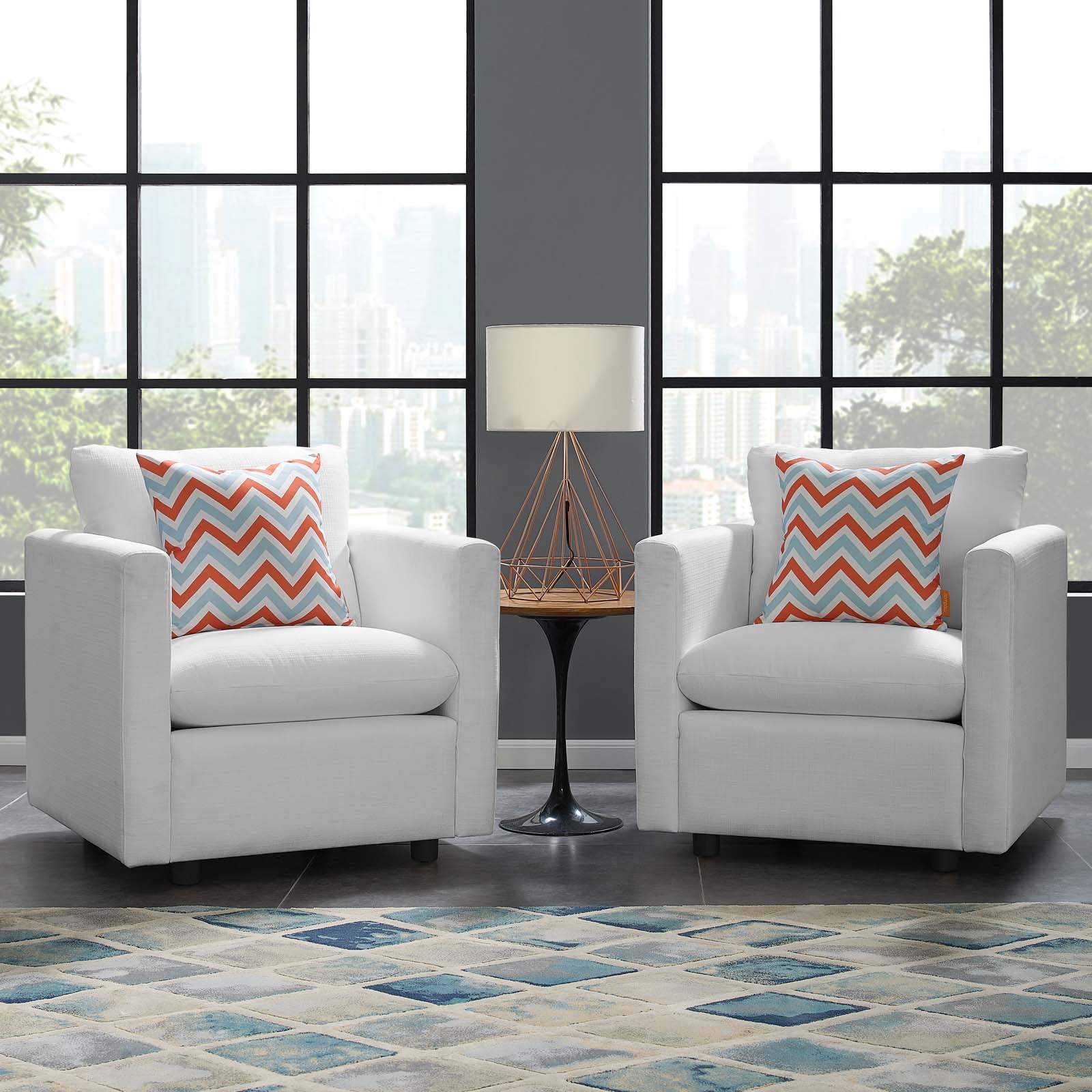 Activate Upholstered Fabric Armchair Set of 2 by Modway
