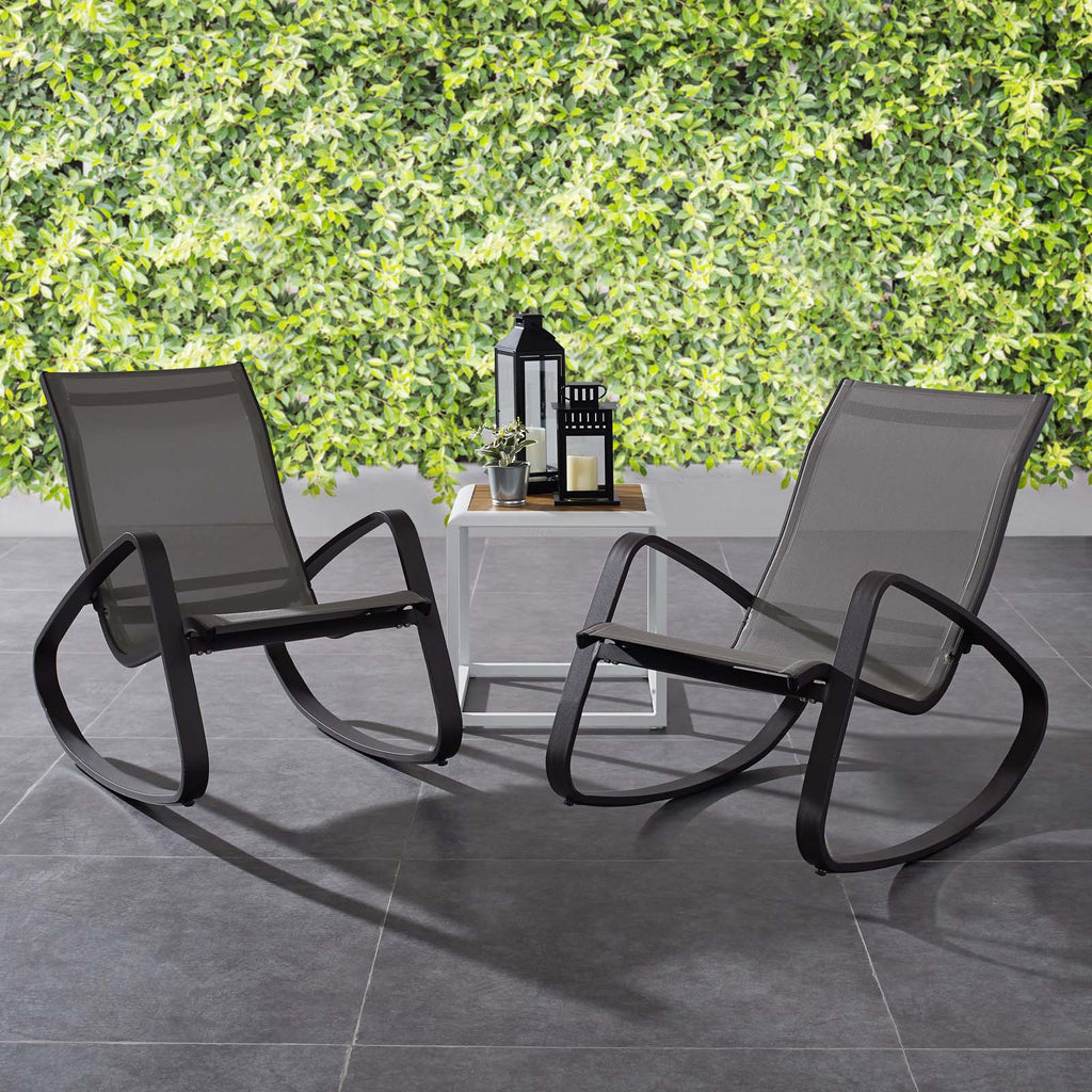 Traveler Outdoor Patio Mesh Sling Rocking Lounge Chair Set of 2 by Modway